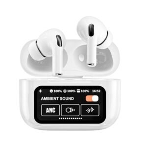 Audífonos Bluetooth ANC ENC con Cancelación de Ruido Modo Transparencia y Pantalla LED Inteligente