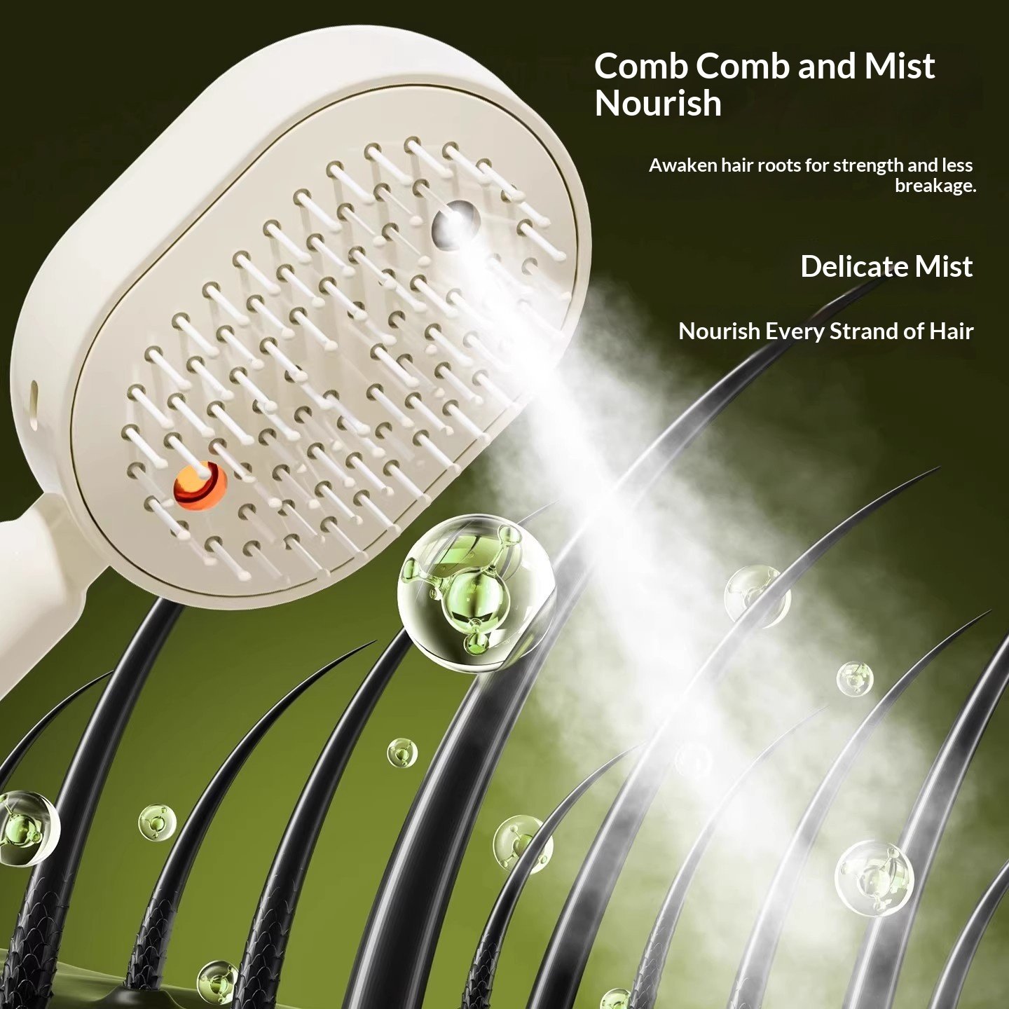 Peineta de masaje eléctrica con airbag, cepillo atomizador de aceite esencial para el cabello, antiestática, para un peinado esponjoso y con volumen. - Image 5
