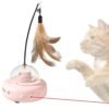 Juguete interactivo eléctrico para gatos con varita de plumas, recargable, con sensor eléctrico para entrenamiento de persecución.