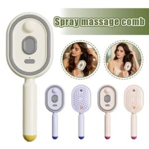 Peineta de masaje eléctrica con airbag, cepillo atomizador de aceite esencial para el cabello, antiestática, para un peinado esponjoso y con volumen.